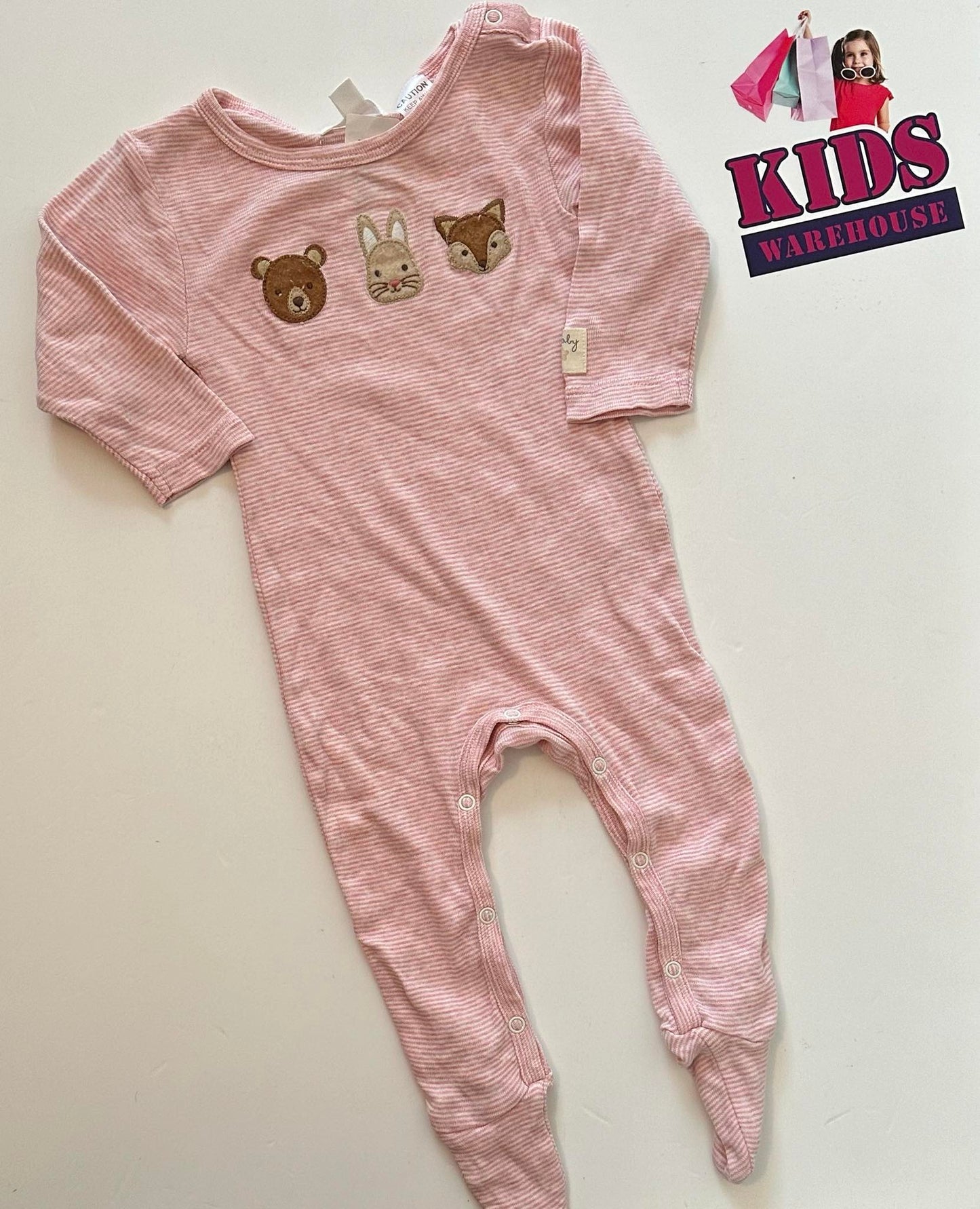 PureBaby Pink Jumpsuit With Animal Print Size 000