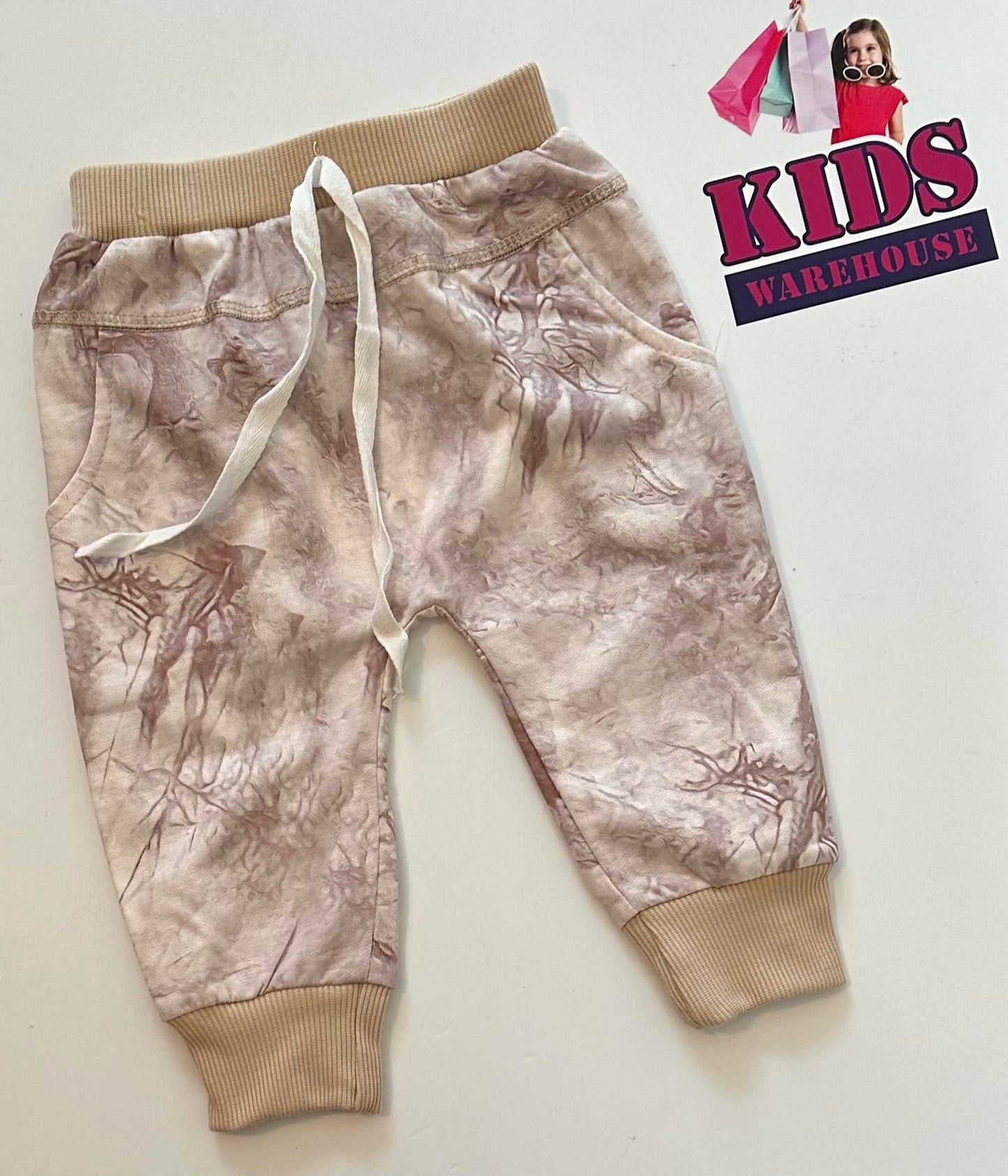 Hand Made Cream & Pinkish Track Pants Size 00