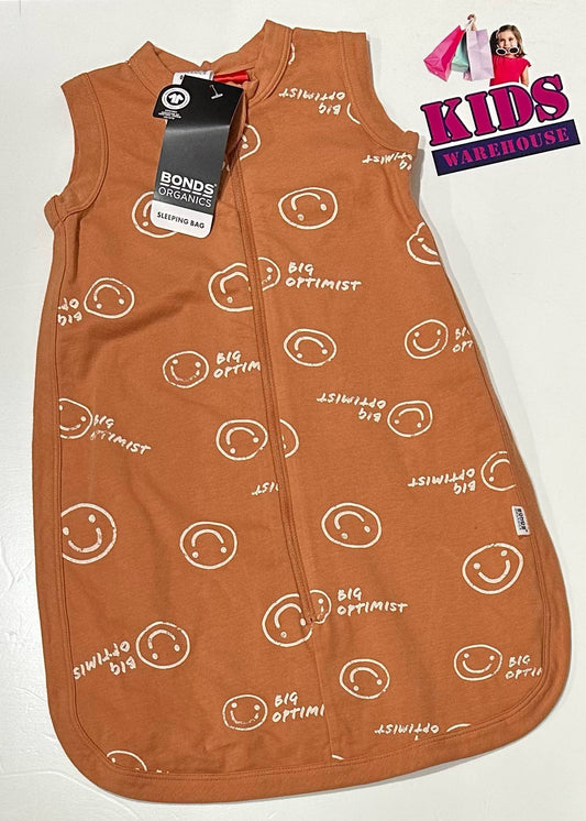 NEW Bonds Brown, White Smiley Face Print Size 000 (0-3 Months)
