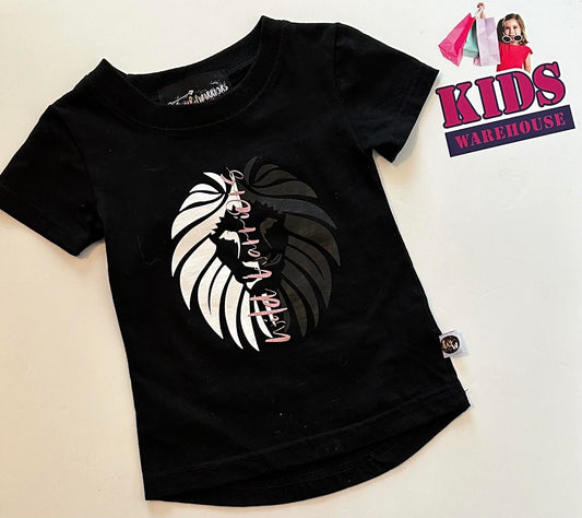 Wild Warriors Black Top With Lion Print Size 0