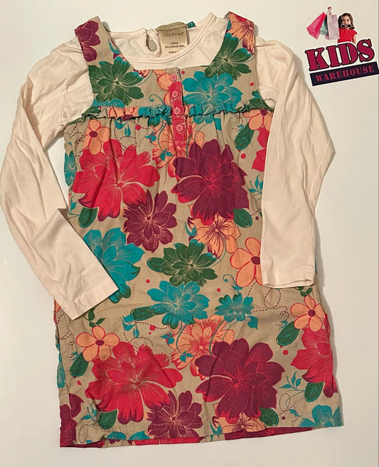 Lily & Dan Multicoloured Dress With Flower Pattern Size 7