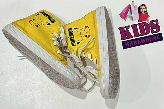 Pokémon Yellow, White Sneaker Size 13 (Child/Older Child)
