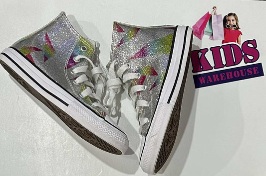 Converse Sliver, Rainbow Shapes Shimmer Sneakers Size US13/UK12.5 (Child/Older Child)