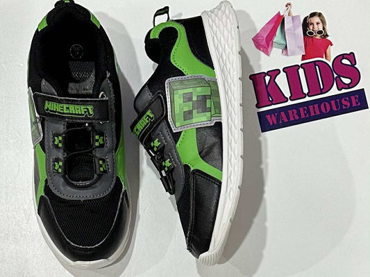 Minecraft Black, Green Creeper Runners Size US4/UK3 (Older Child)