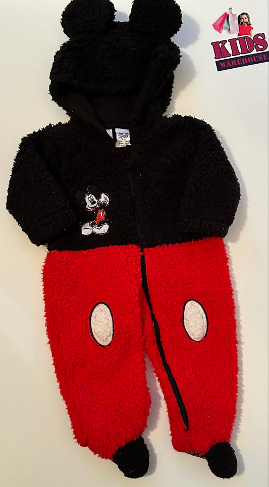 Disney Baby Fluffy Micky Mouse Jumpsuit Size 0