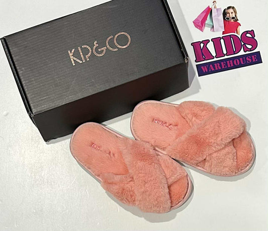 Kip & Co Blush Pink Kids Slippers Size 13/12 (Child/Older Child)
