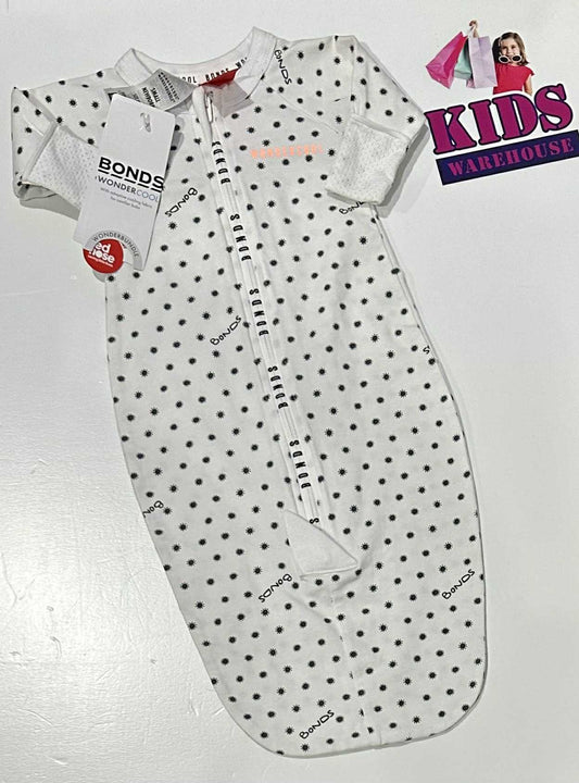 NEW Bonds Wondercool White, Black Polka Dot Print Size 00000 (Small Newborn) RRP $44.95