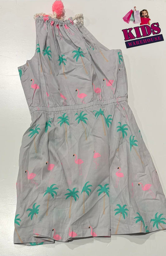 Country Road Grey Dress With Flamingo & Palm Tree Pattern Size 6