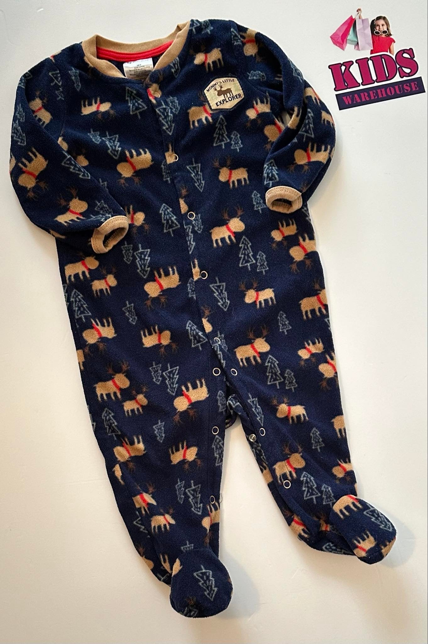 Baby Mode Blue Jumpsuit With Dog Pattern Size 1