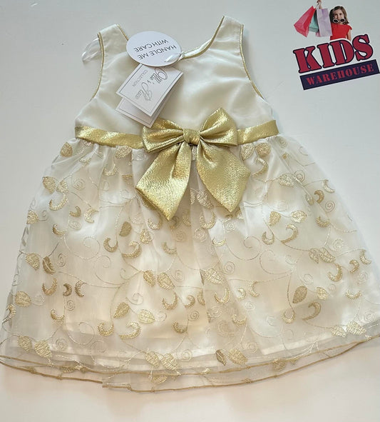 New Ollies Place White & Golden Dress Size 2