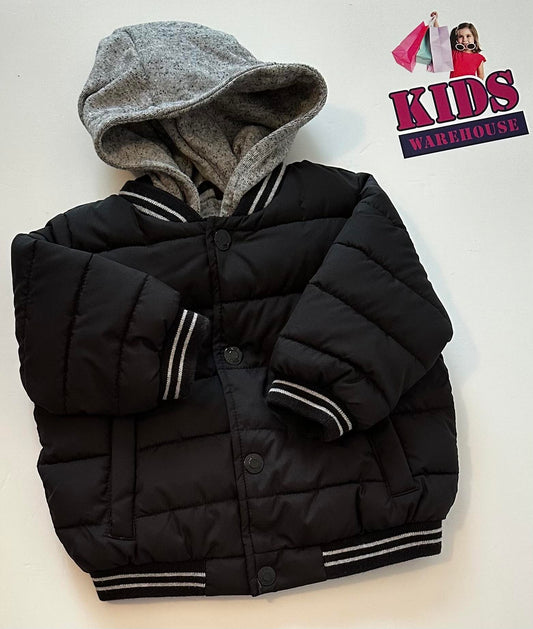 Baby Gap Black & Grey Puffer Jacket Size 0