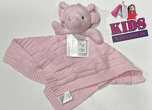 NEW Baby Mode Pink Knitted Elaphant Baby Security Blanket