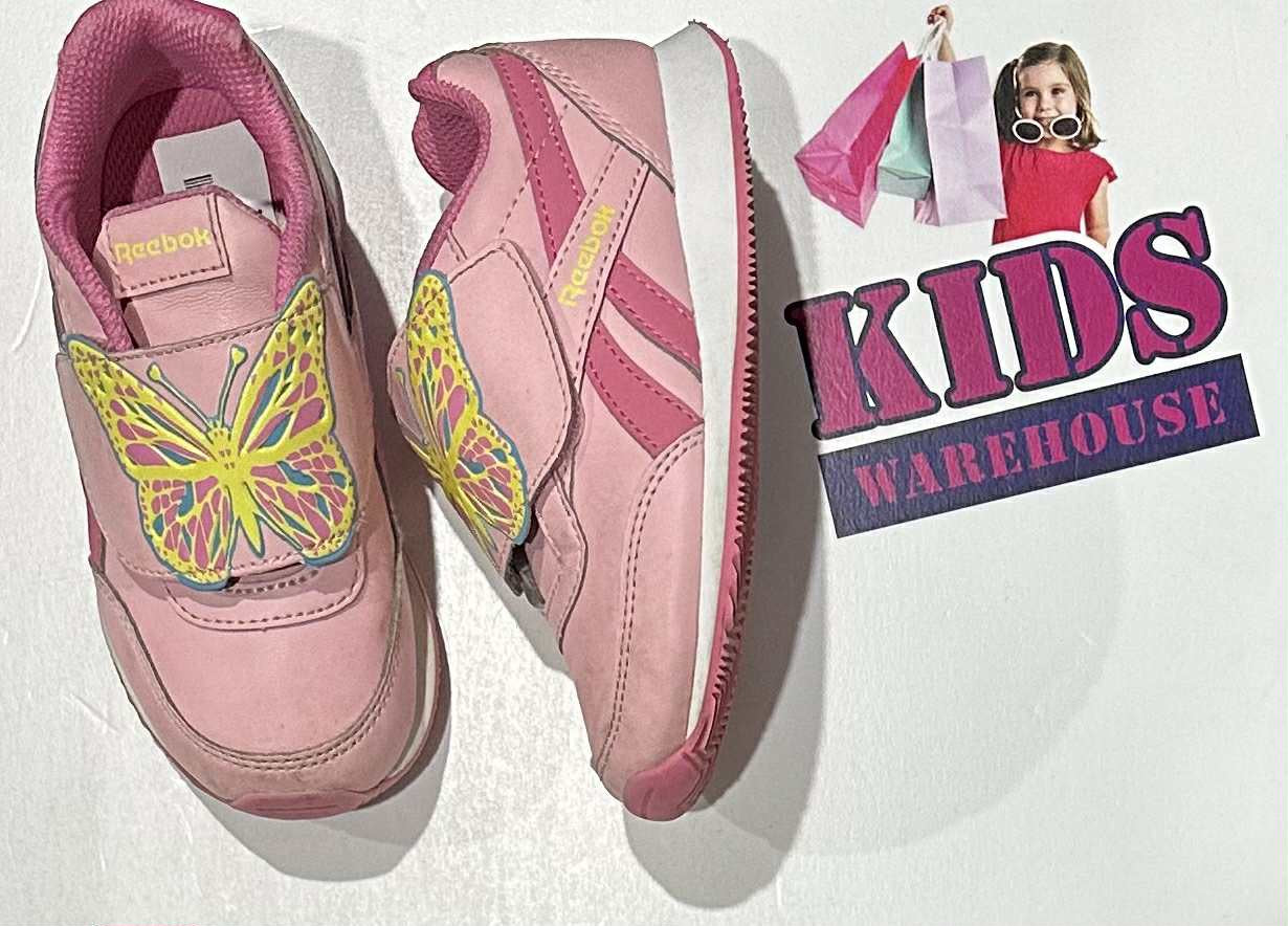 Reebok Pink, Yellow Butterfly Print Runners Size US9/UK8.5 (Child)