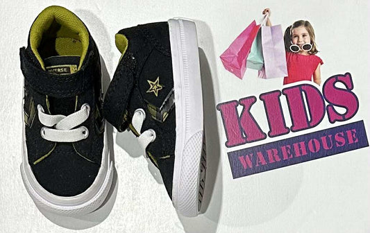Converse Black, Yellow Sneakers Size 4 (Toddler/Child)