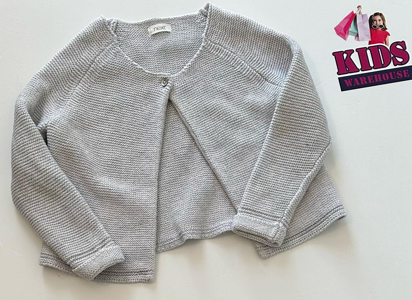 Next White Knit Jumper With Sparkly Silver Pattern Size 2