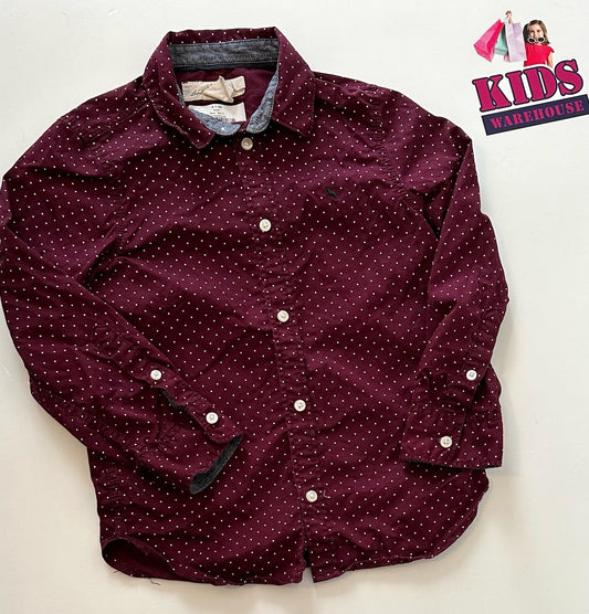 L.O.G.G. Dark Red Button Up Top Size 7