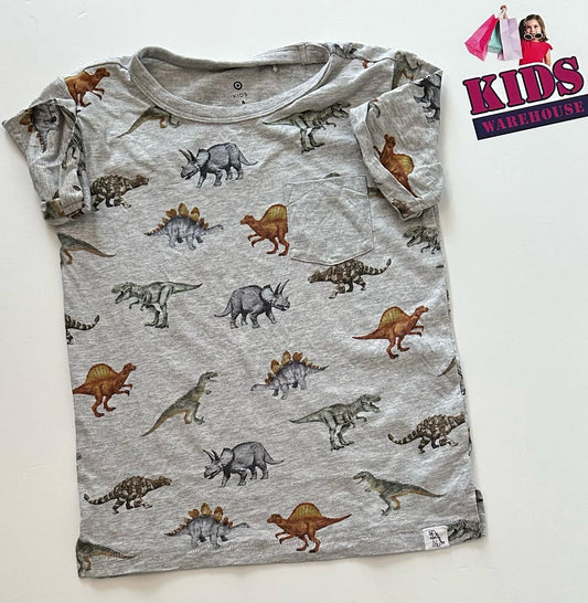 Target Grey Top With Dinosaur Pattern Size 6