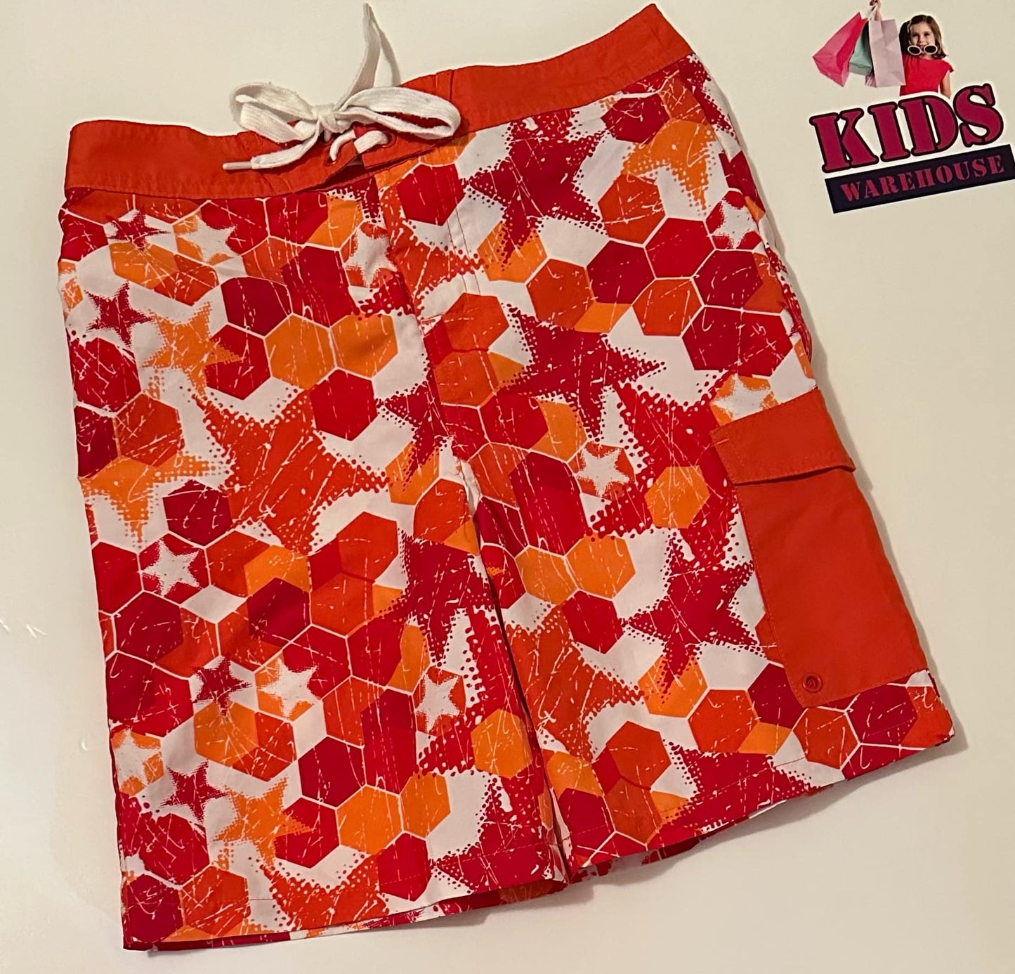 Candy Stripes Red & Orange Shorts Size 10