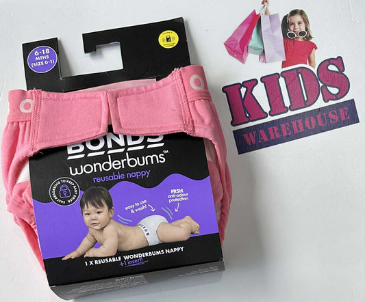 NEW Bonds Pink Wonderbuns Reusable Nappy Size 0-1 (6-18 Months)