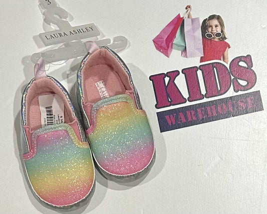 NEW Laura Ashley Rainbow Shimmer Shoes Size 3
