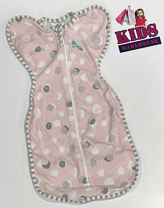 Love To Dream Swaddle Up Original Pink, Grey Polka Dot Print Size Newborn (2.2-3.8kg) TOG 1