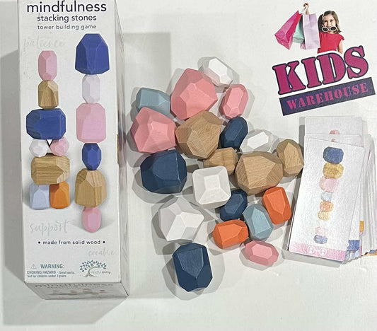 Mindfulness Stacking Stones Wooden Tower Building Game
