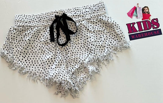 Billabong White Shorts With Black Dotted Pattern Size 6