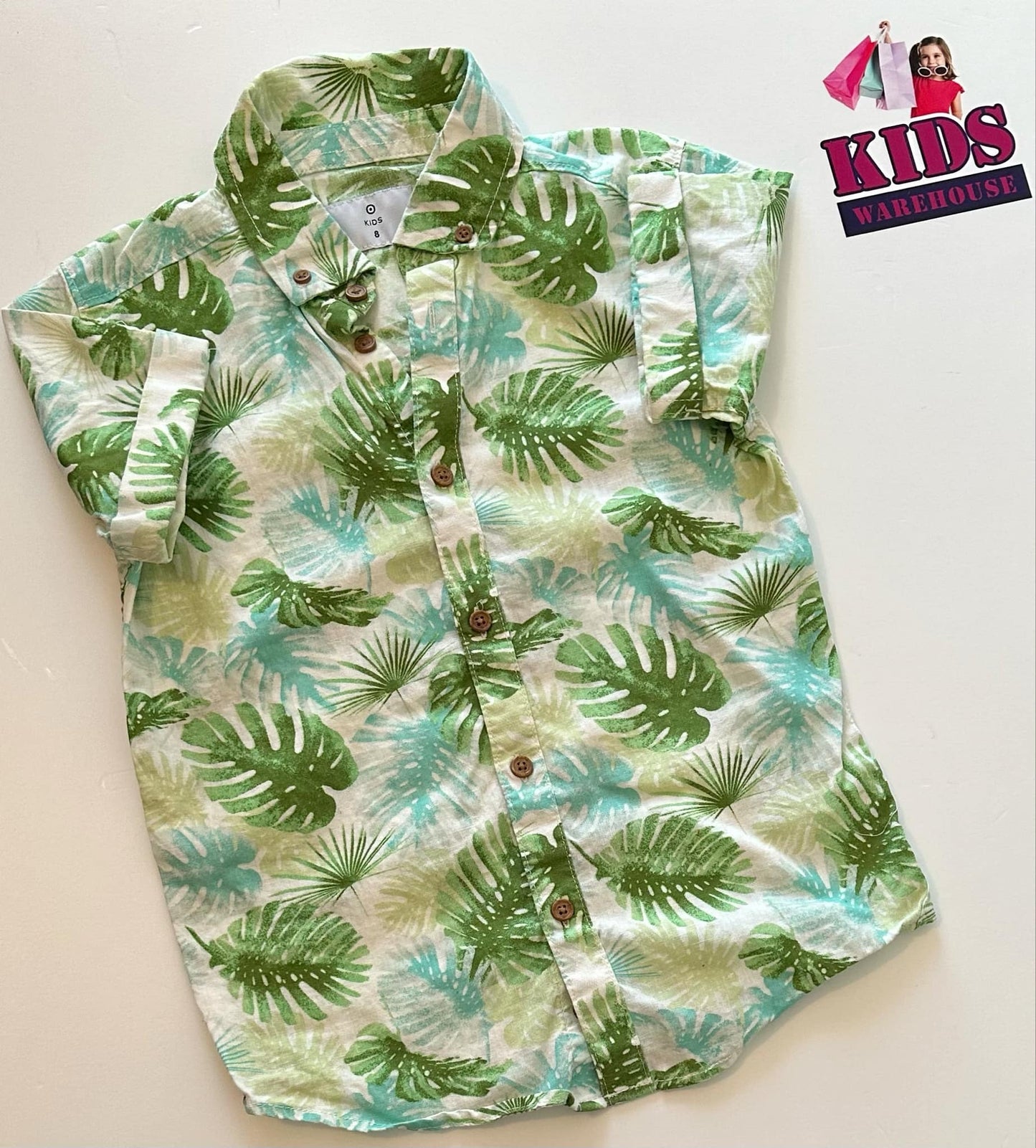 Target Green Top With Plant Pattern Size 8