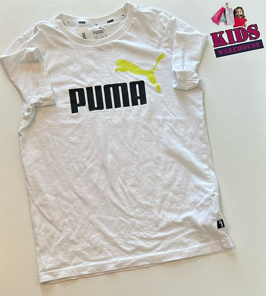 Puma White Top With “Puma” Print Size 10