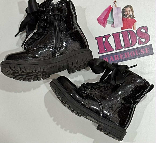 Next Black Shimmer Zipper Boots Size 7