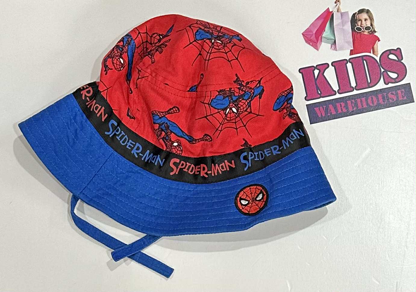 Marvel Spiderman Red, Blue Print Bucket Hat Size Child