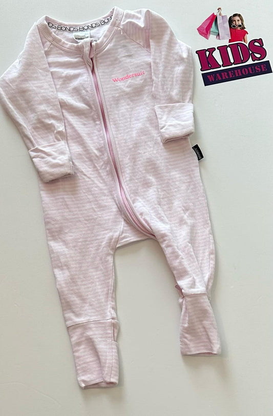 Bonds White & Pink Wondersuit Size 000