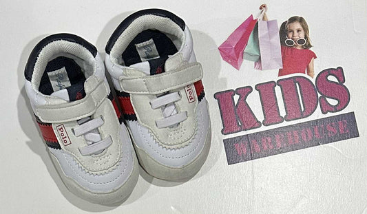 Ralph Lauren Polo White, Navy, Red Runners Size US3/UK2.5 (Toddler/Child)