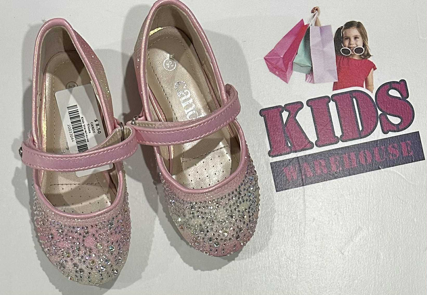 Candy. Yellow, Pink Shimmer And Gems Sandles Size US7.5/UK6.5 (Child)