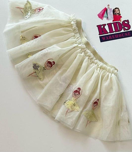 Target White Skirt With Ballerina Pattern Size 1