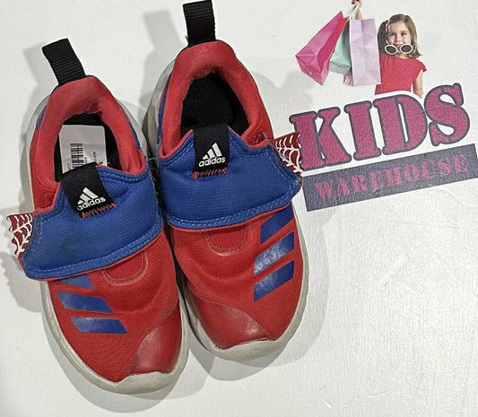 Adidas Red, Blue Spiderman Print Runners Size US8/UK7.5 (Child)