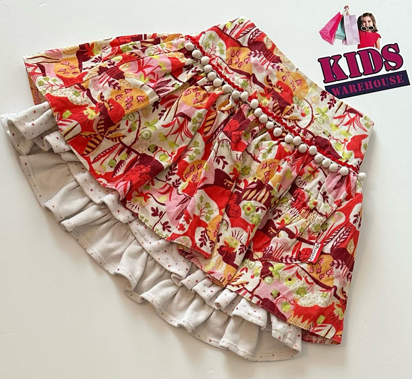 Darling Red & White Skirt Size 4