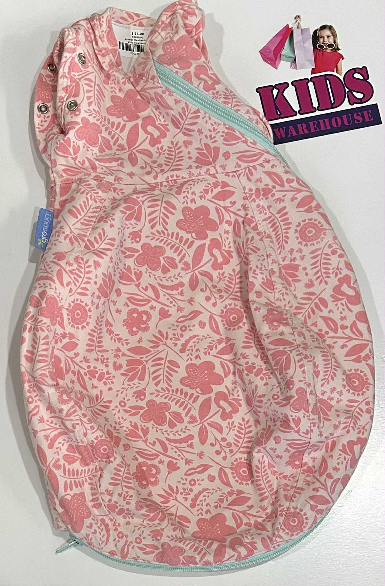 The Gro Company White, Pink Floral Print Size 0-3 Months (2.3-5kg) TOG 1