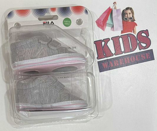 Fila Baby Grey, Pink Runners Size 2 (4-6 Months) (Child)