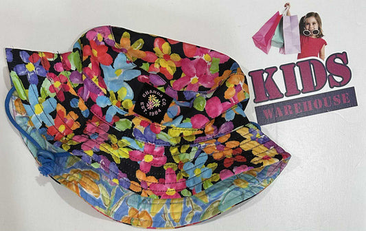Ghanda Surf Black Multicoloured Floral Print Bucket Hat Size M (Child)