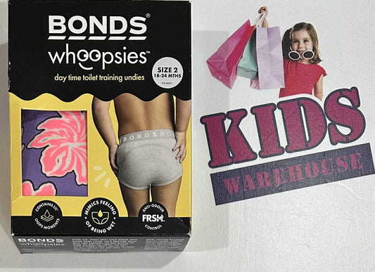 NEW BONDS Whoopsies Day Time Toilet Training Undies Purple, Pink Floral Print Size 2 (18-24 Months)