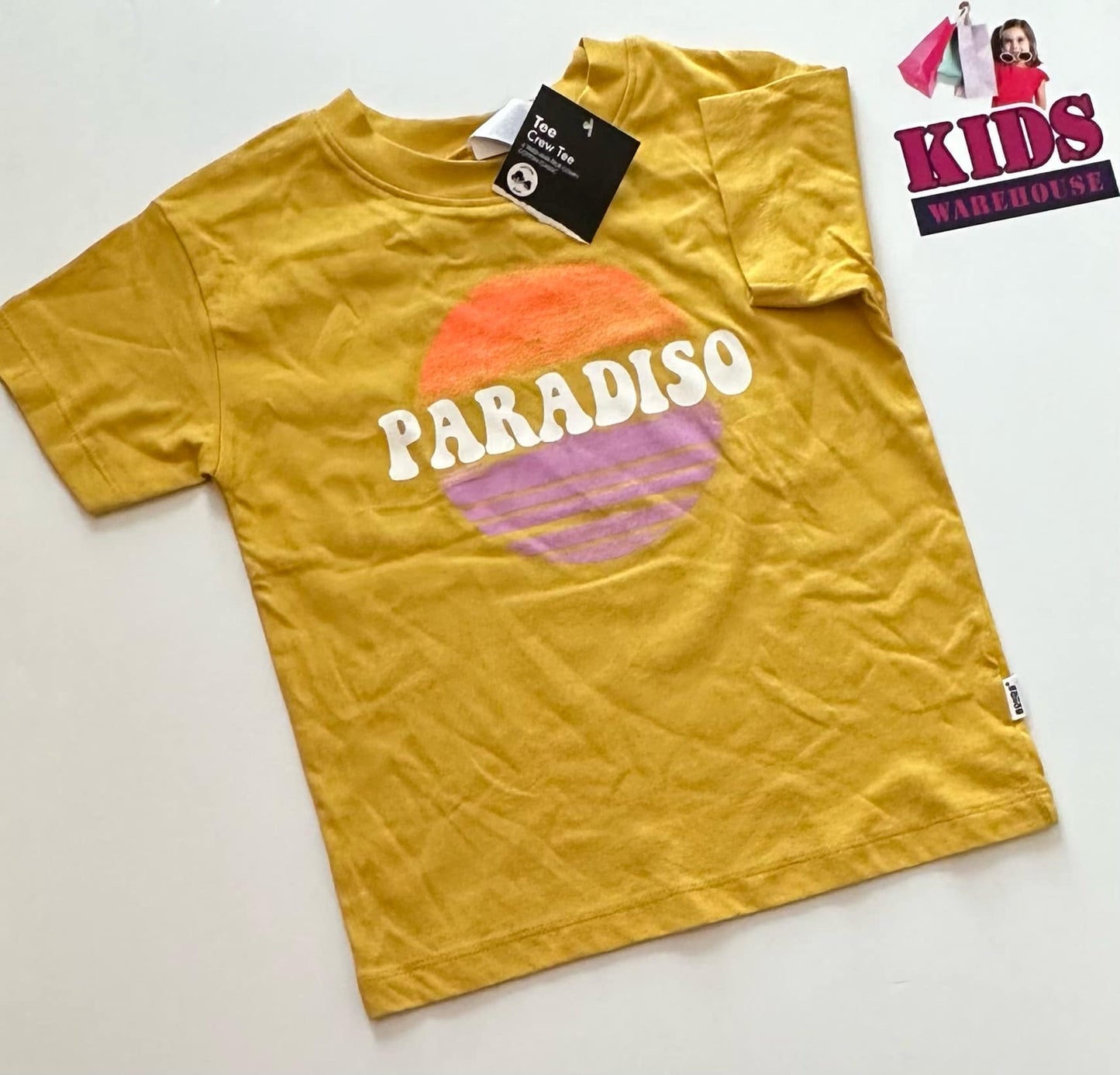 New Bonds Yellow Top With “Paradiso” Print Size 4