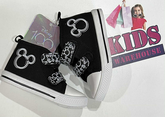 Disney 100 Black, White Mickey Mouse Print Runners Size 6 (Child)
