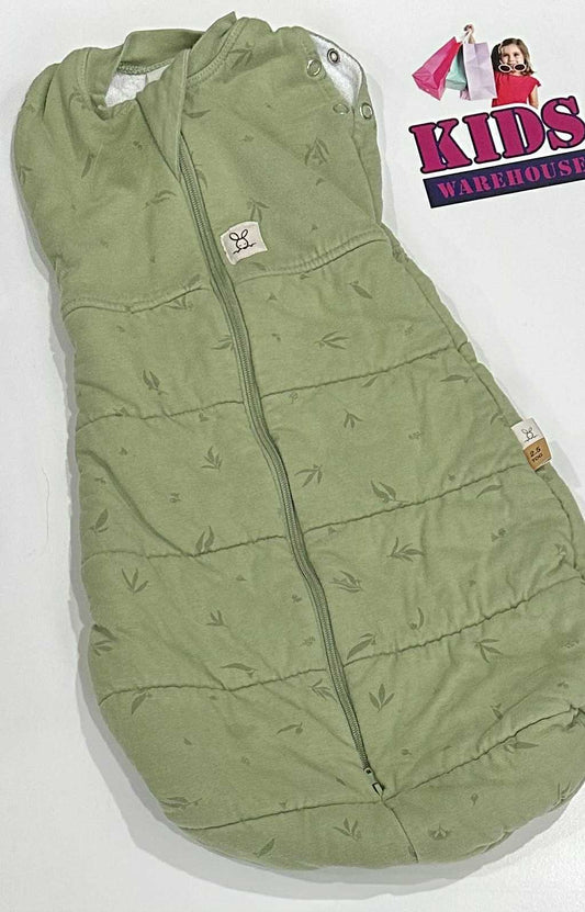 Ergo Pouch Australia Green, Leaf Print Size 000 (0-3 Months, 3-6kg) TOG 2.5