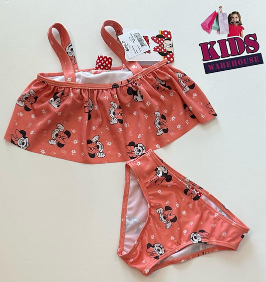 New Disney Minnie Mouse 2 Piece Swim Suit Size 2