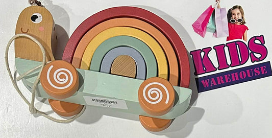 Wooden Rainbow Snail Stacker Puzzle