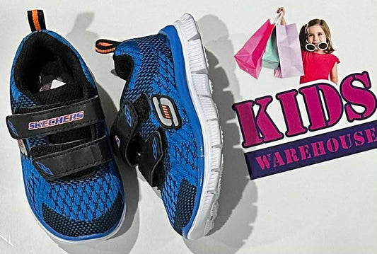 NEW Skechers, Blue, Black, Orange Runners Size US5/UK4 (Child)