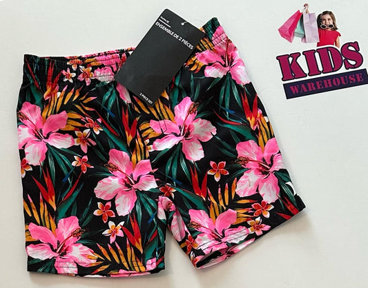 New Hurley Black Shorts With Flower Pattern Size 2