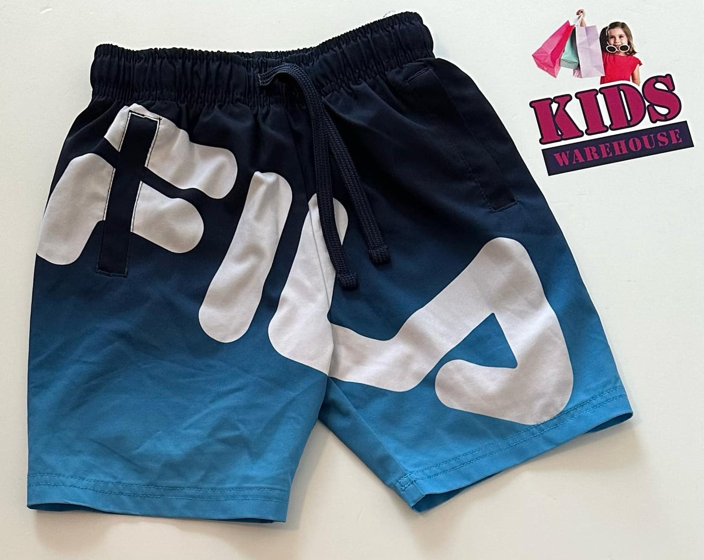 Fila Black & Blue Shorts Size 6