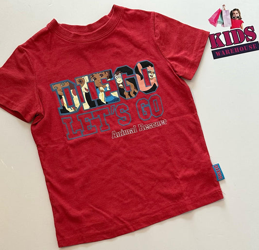 Nickelodeon Red Top With “Diego”Print Size 6